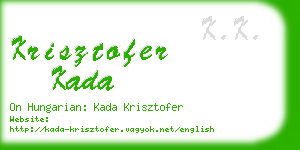 krisztofer kada business card